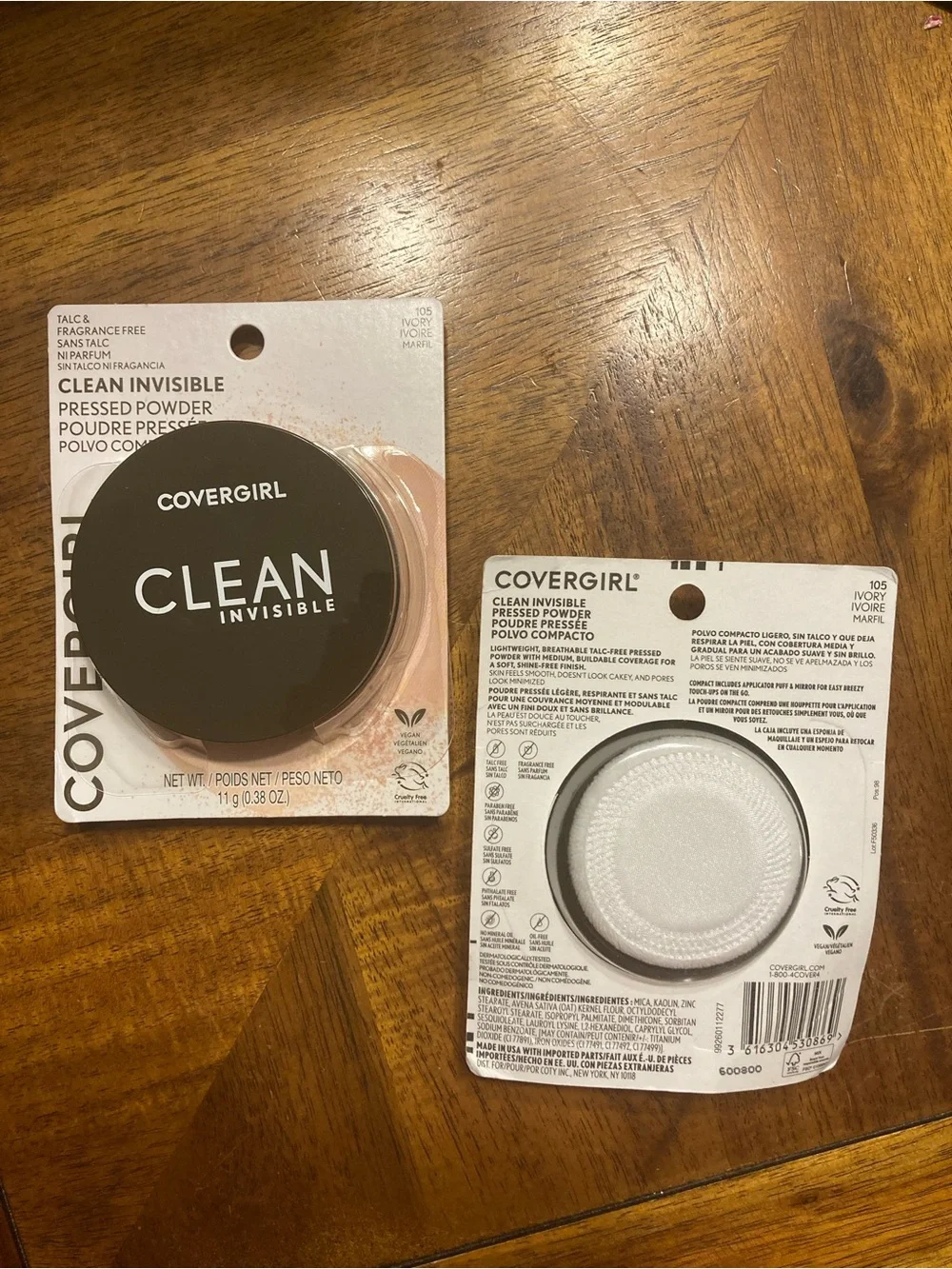 2 x Covergirl Clean Invisible Pressed Powder Ivory 105 - NIP
